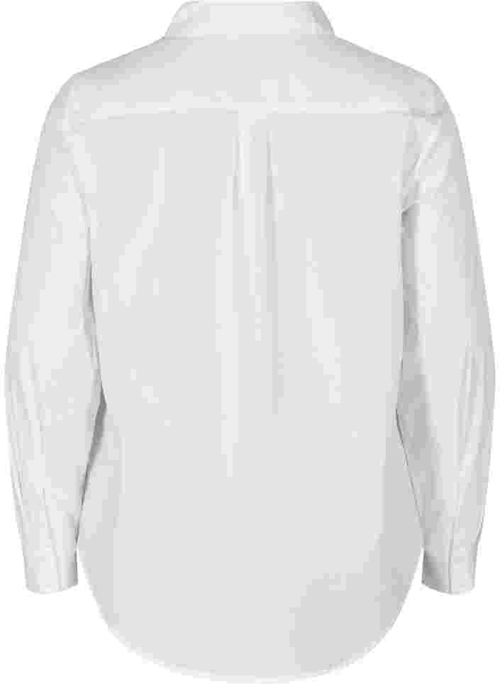 Organic cotton shirt with collar and buttons, White, Packshot image number 1