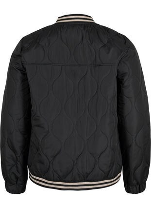 Bomber jacket with pockets and glitter, Black, Packshot image number 1