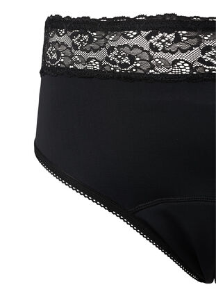 Period panties with lace, Black, Packshot image number 2