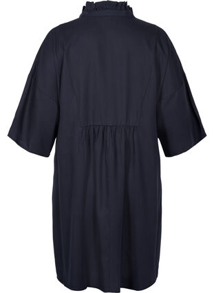 Dress with 3/4 sleeves in lyocell (TENCEL™), Black, Packshot image number 1
