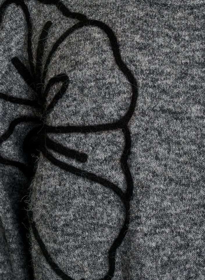 Jumper with flower appliqu&eacute;, Grey, Packshot image number 2