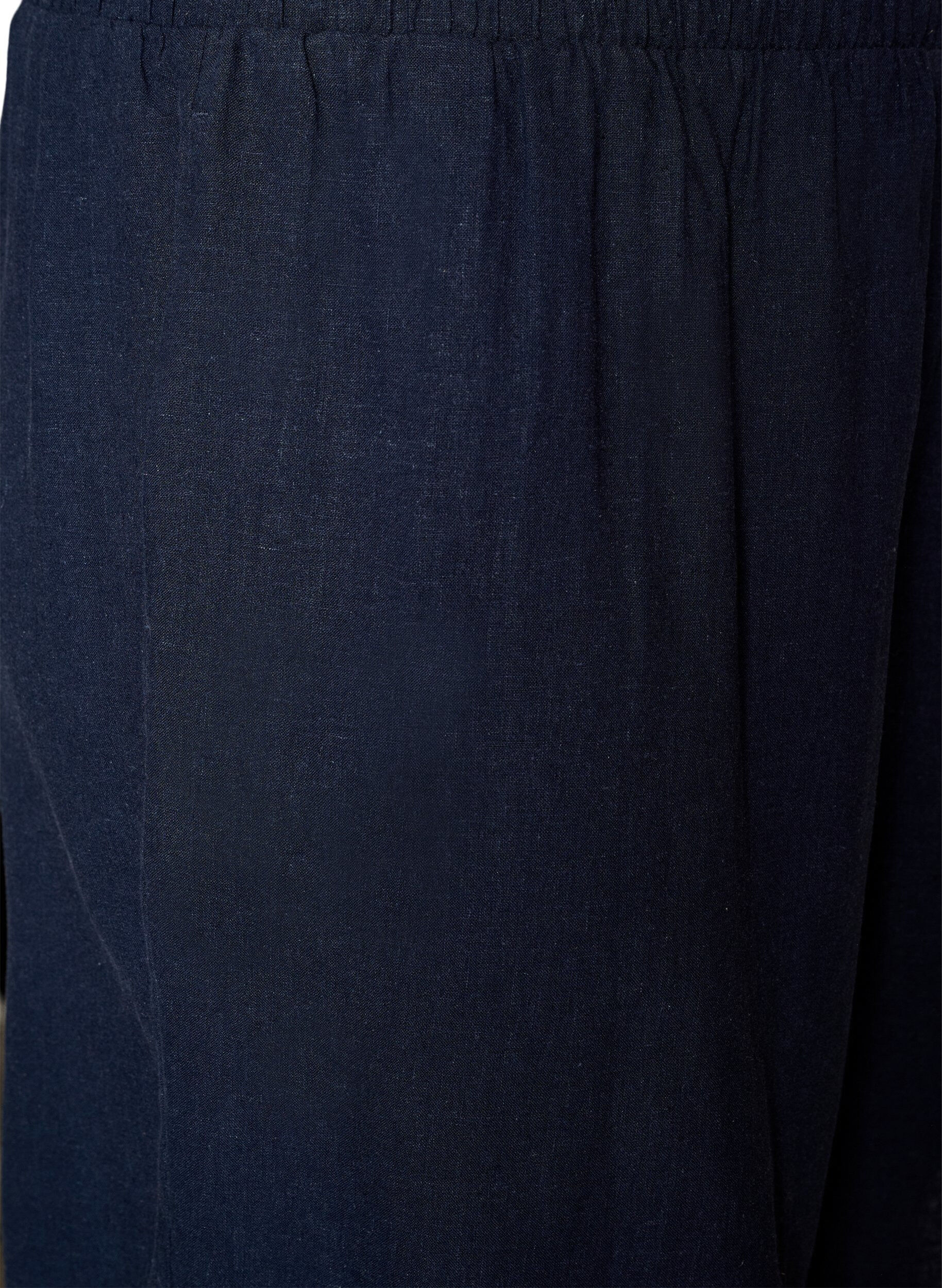 Zizzifashion High-waisted linen and viscose shorts, Blue, Packshot image number 3