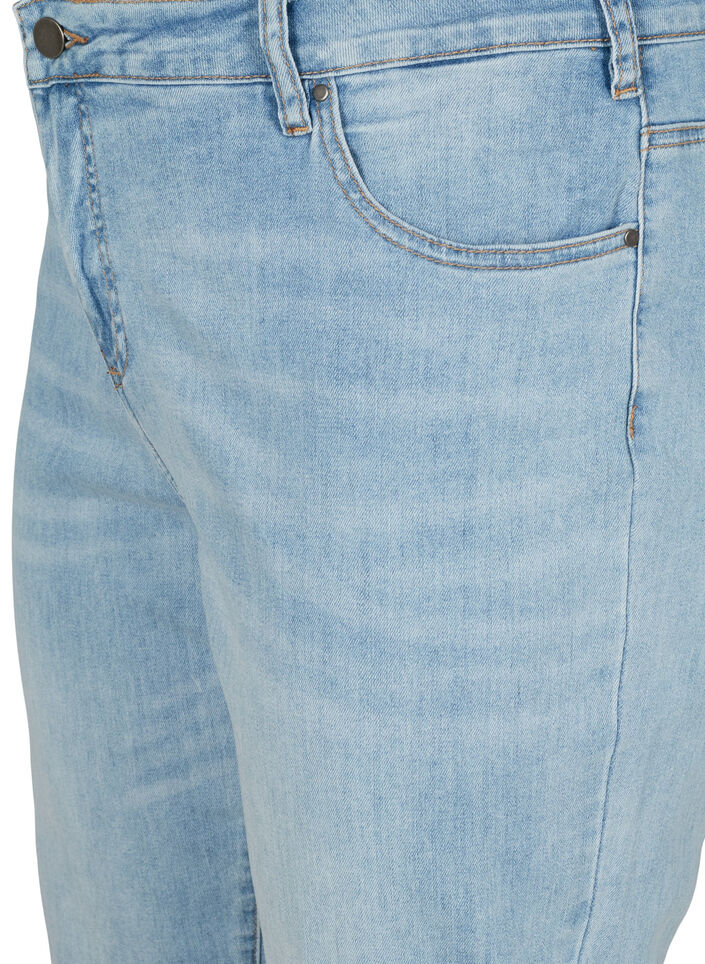 7/8 jeans with turn-ups and a high waist, Light Blue, Packshot image number 2