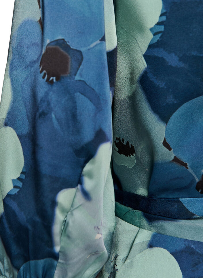 Floral wrap dress with 3/4 sleeves, Mixed colours, Packshot image number 3