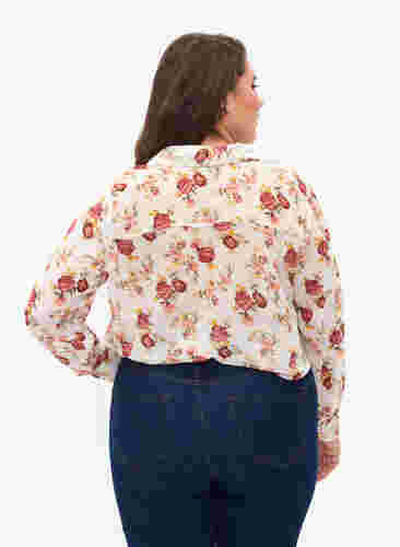 FLASH - Long sleeve shirt with floral print, Off White Flower, Model image number 1