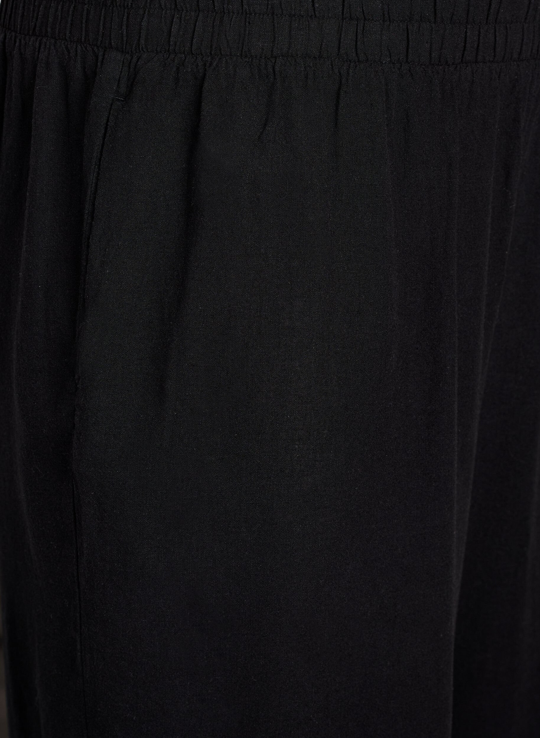 Zizzifashion Loose trousers in linen and viscose, Black, Packshot image number 2