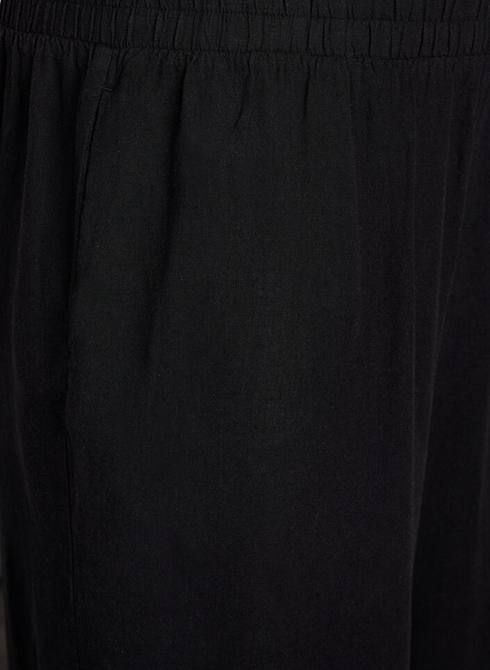 Loose trousers in linen and viscose, Black, Packshot image number 2