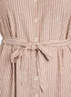 Sleeveless striped midi dress in linen and viscose, Beige, Packshot image number 2