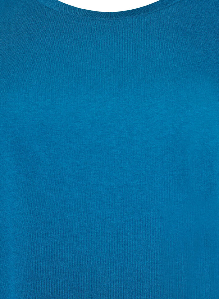 Short sleeved cotton blend t-shirt, Petrol, Packshot image number 2