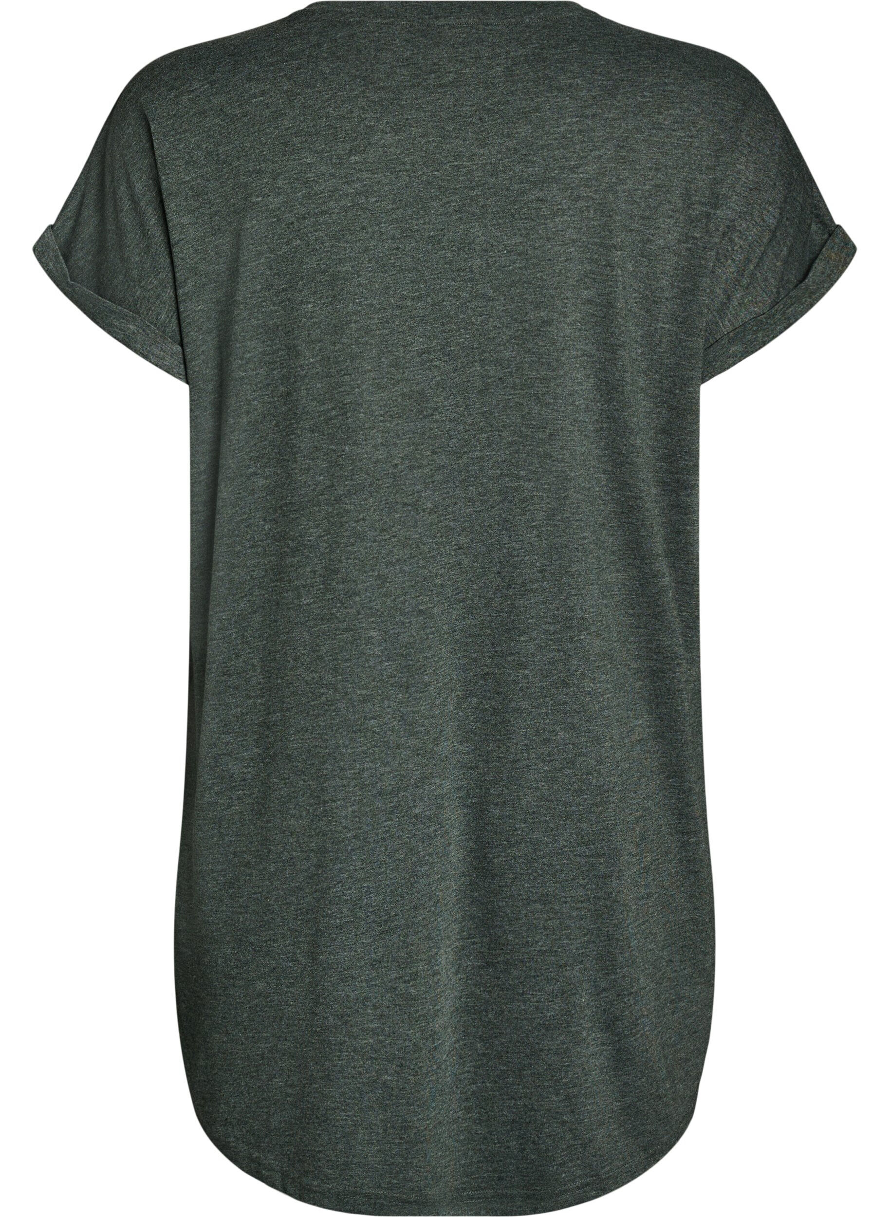 ZizzifashionShort sleeve nightgown with text print, Green, Packshot image number 1