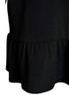 Short textured dress with a ruffle hem, Black, Packshot image number 3