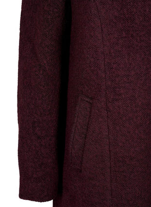 Melange bouclé coat with zipper, Tawny Port Mel., Packshot image number 3