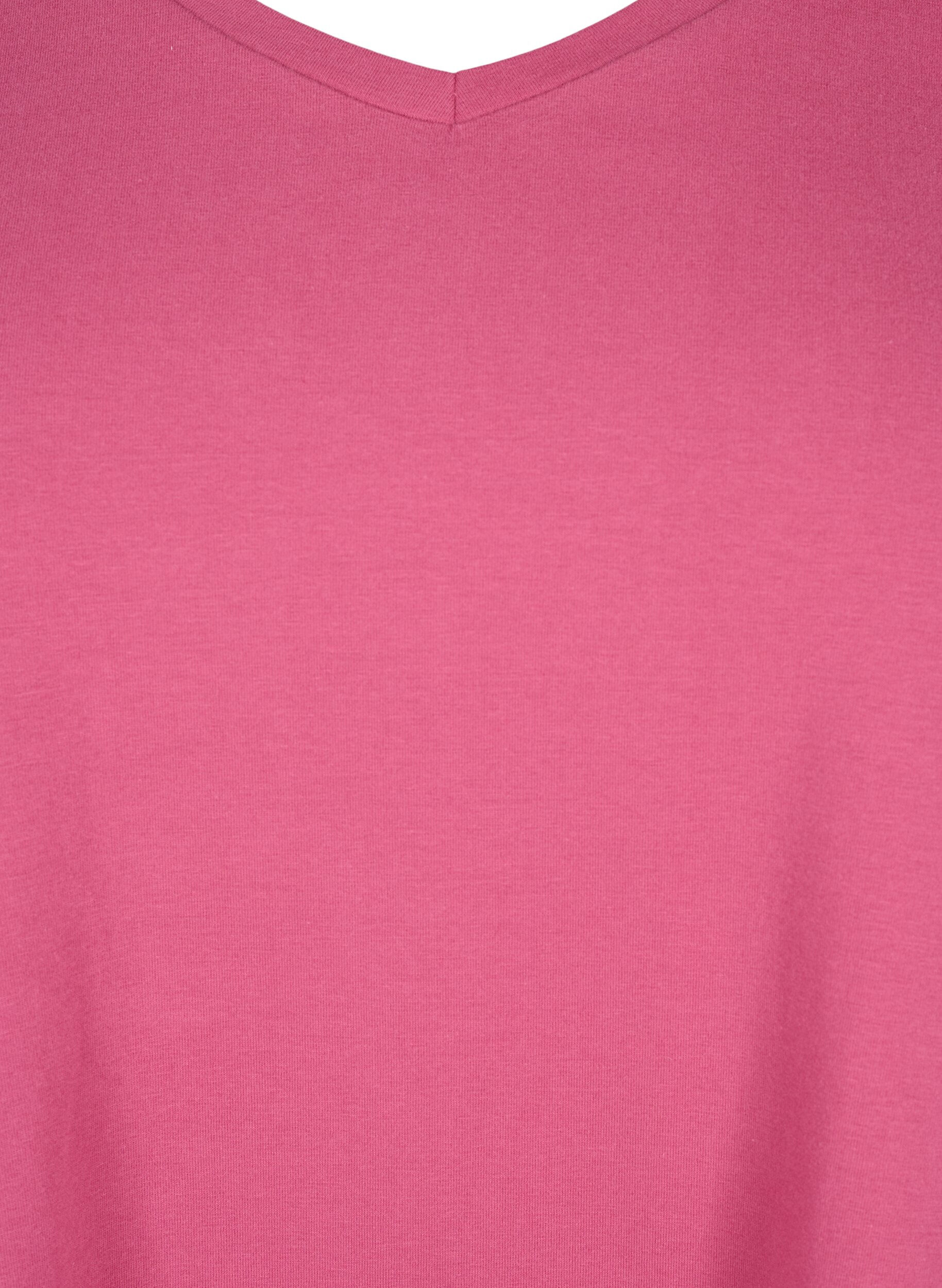ZizzifashionSolid-coloured basic cotton T-shirt, Red, Packshot image number 2