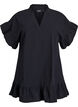 Tunic with V-neck and ruffle details, Black, Packshot image number 0