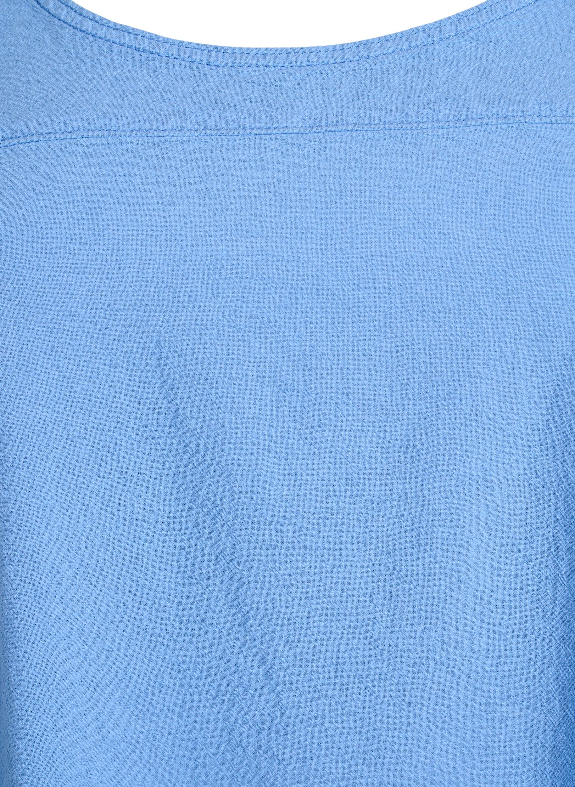 Zizzifashion Short-sleeved cotton dress, Light Blue, Packshot image number 2