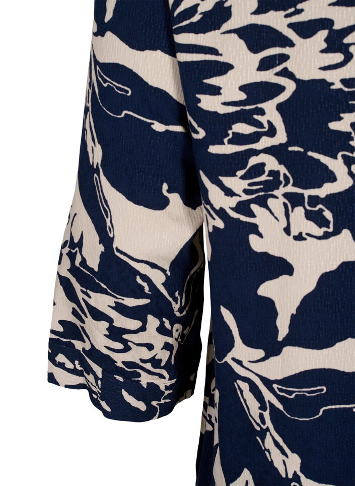 Tunic with print and 3/4 sleeves, Navy Blazer AOP, Packshot image number 3