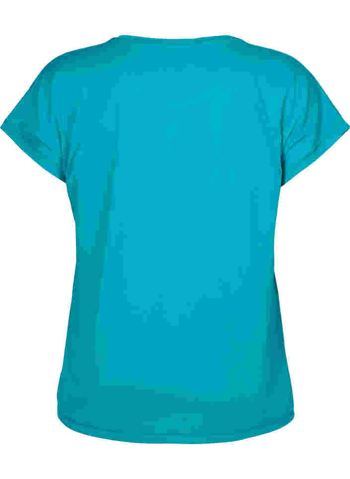 Short sleeved workout t-shirt, Deep Peacock Blue, Packshot image number 1