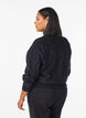 Cardigan with zipper and sequins, Black, Model image number 2