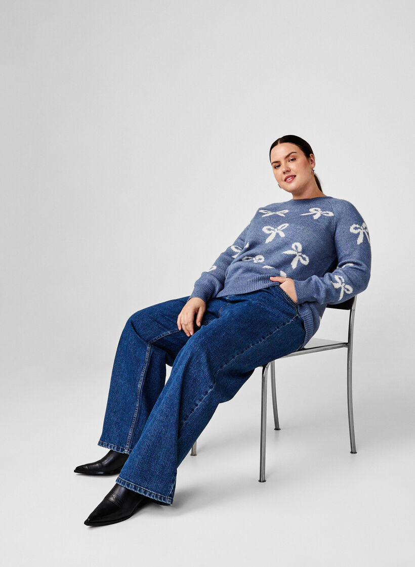 Knitted blouse with bows, Bering S. Birch Comb, Image image number 0