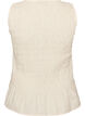Sleeveless cotton and linen top with smock, Vanilla, Packshot image number 1