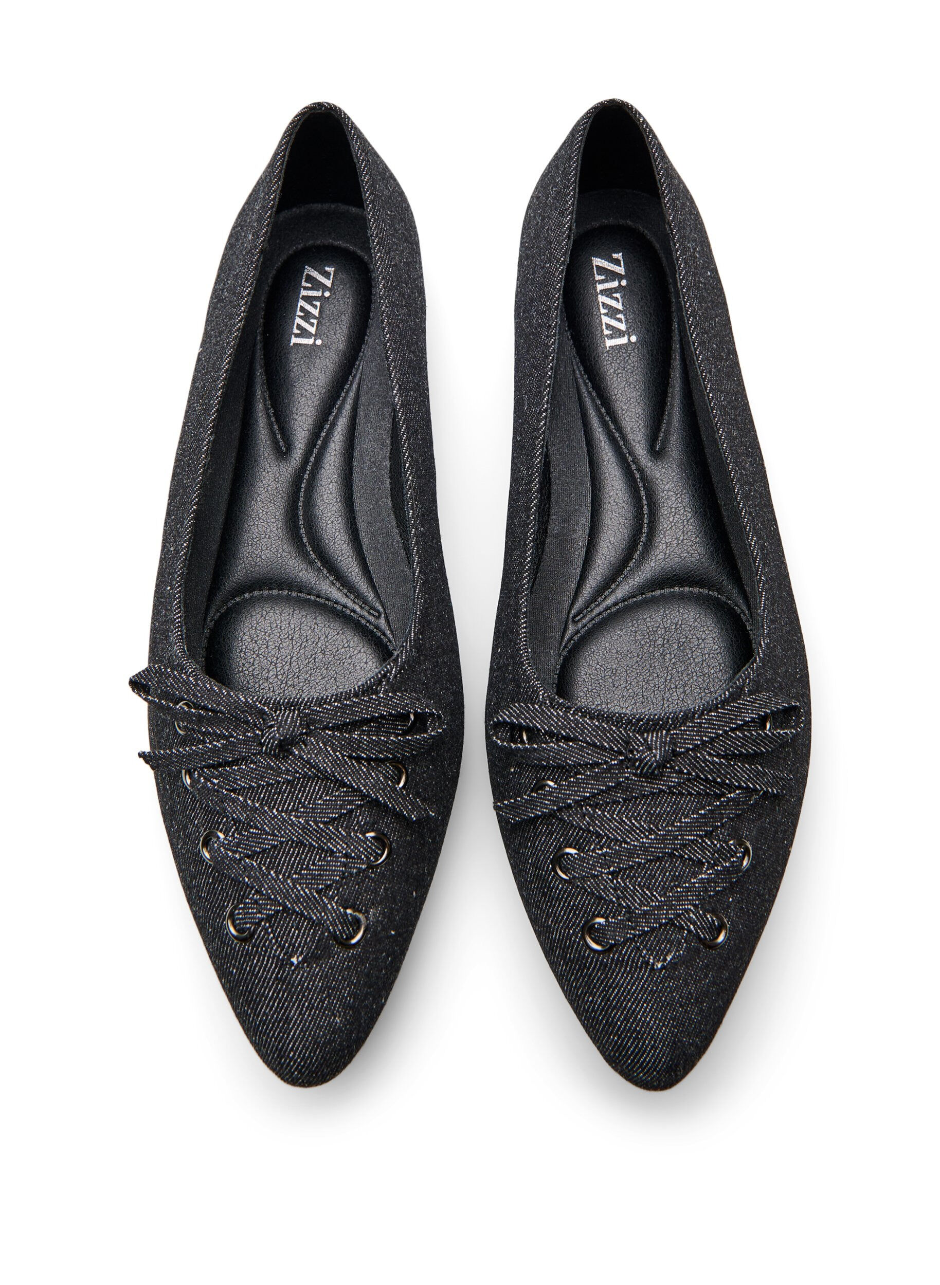 Zizzifashion Ballerina with lace-up detail, Black, Packshot image number 2
