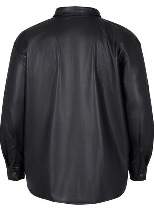 Shirt in faux leather, Black, Packshot image number 1