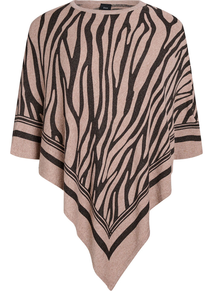 Fine-knit poncho, Black, Packshot image number 0