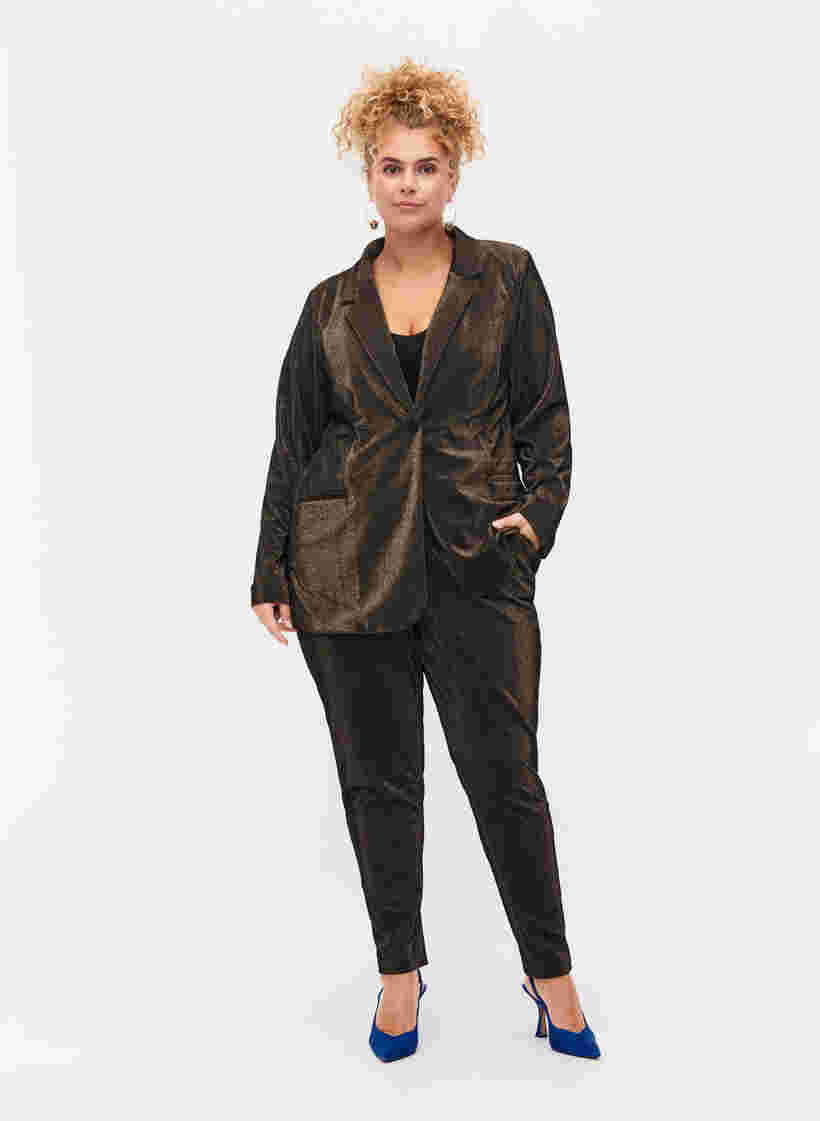Blazer with glitter and button closure, Black w. Lurex, Model image number 2