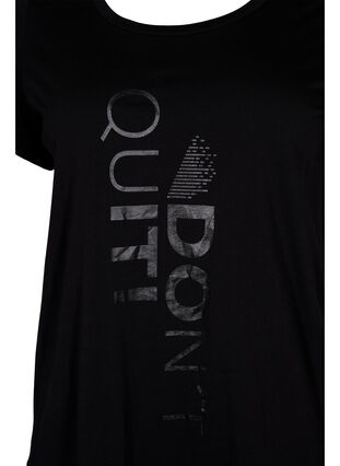 Training T-shirt with print, Black Don't Quit , Packshot image number 2
