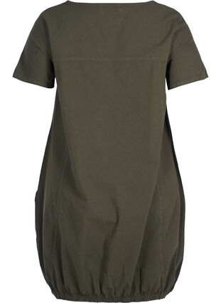 Short sleeve cotton dress, Ivy Green, Packshot image number 1