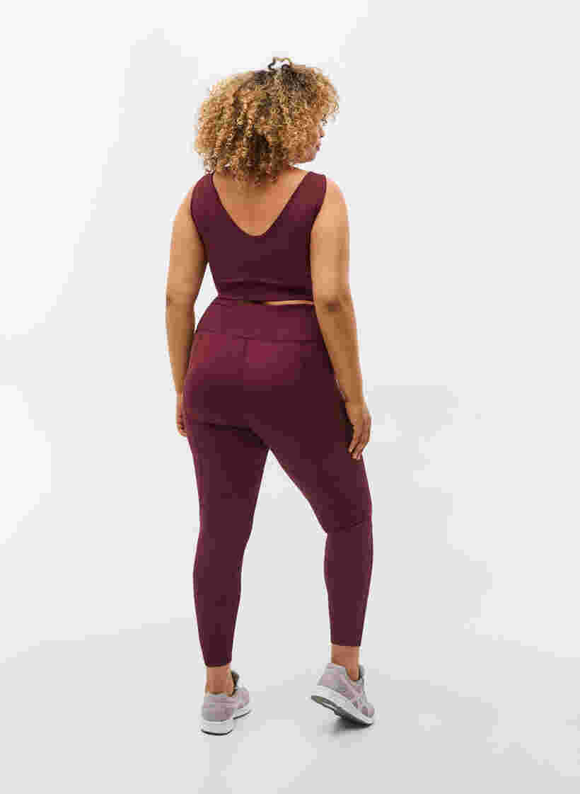 Solid-coloured gym leggings, Fig, Model image number 1