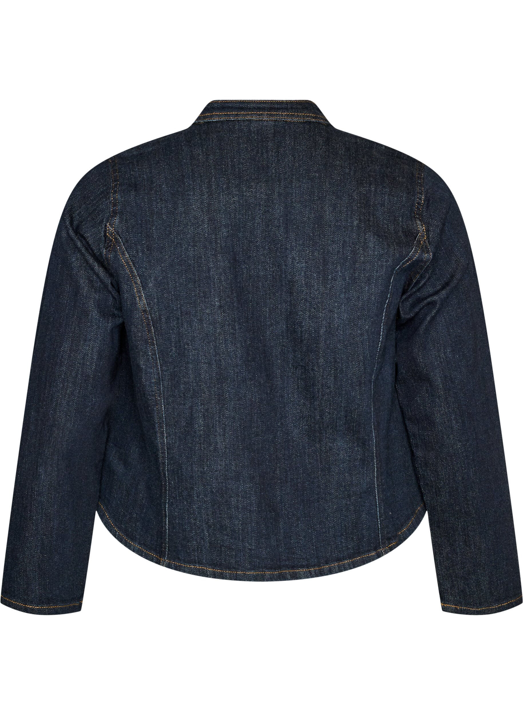 ZizzifashionFitted denim jacket with zip, Blue, Packshot image number 1