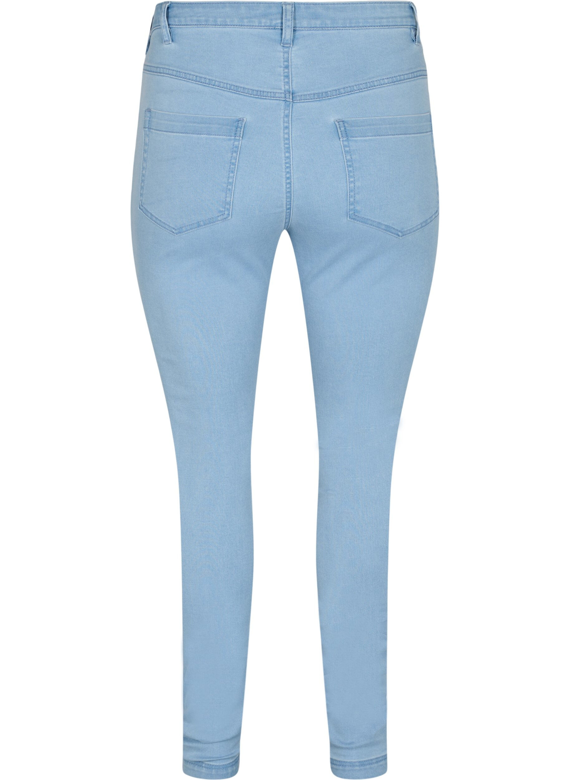 Zizzifashion Super slim Amy jeans with high waist, Ex Lt Blue, Packshot image number 1