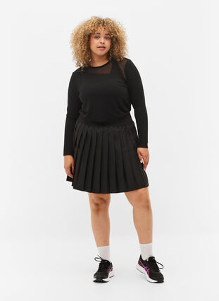 Pleated padel / tennis skirt, Black, Model image number 0