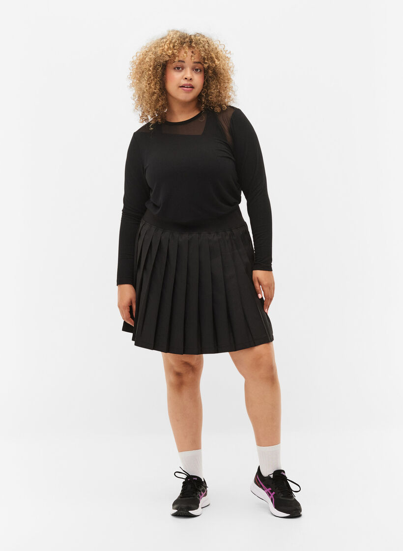 Pleated padel / tennis skirt, Black, Model