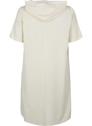 Cotton blend hooded dress with linen, Sandshell, Packshot image number 1