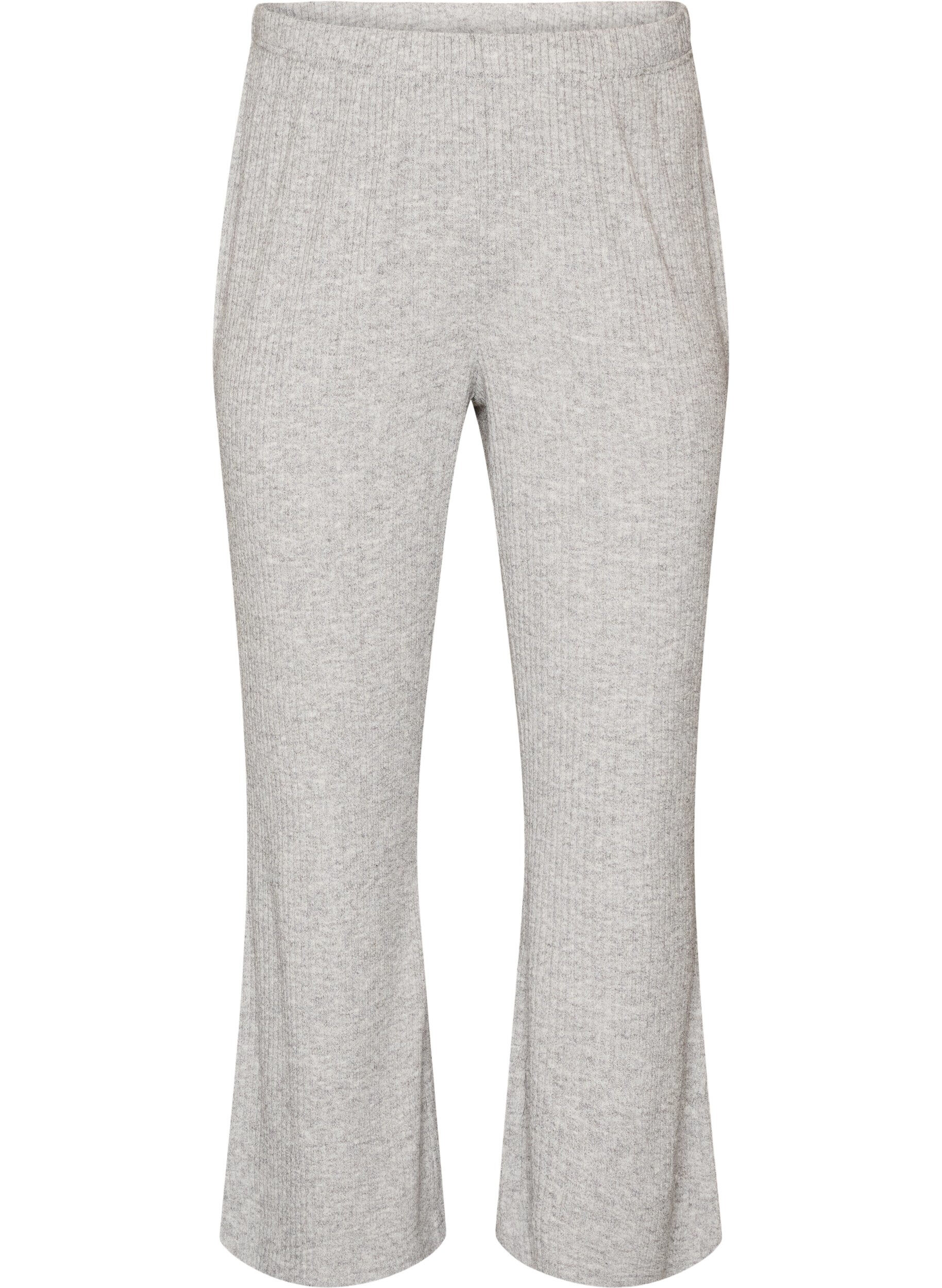 ZizzifashionJersey trousers with ribbed texture and flare, Grey, Packshot image number 0