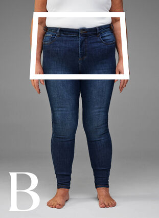 Super slim jeans with high waist, Dark Blue, Model image number 1