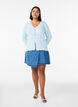 Short A-line denim skirt, Blue, Model image number 1
