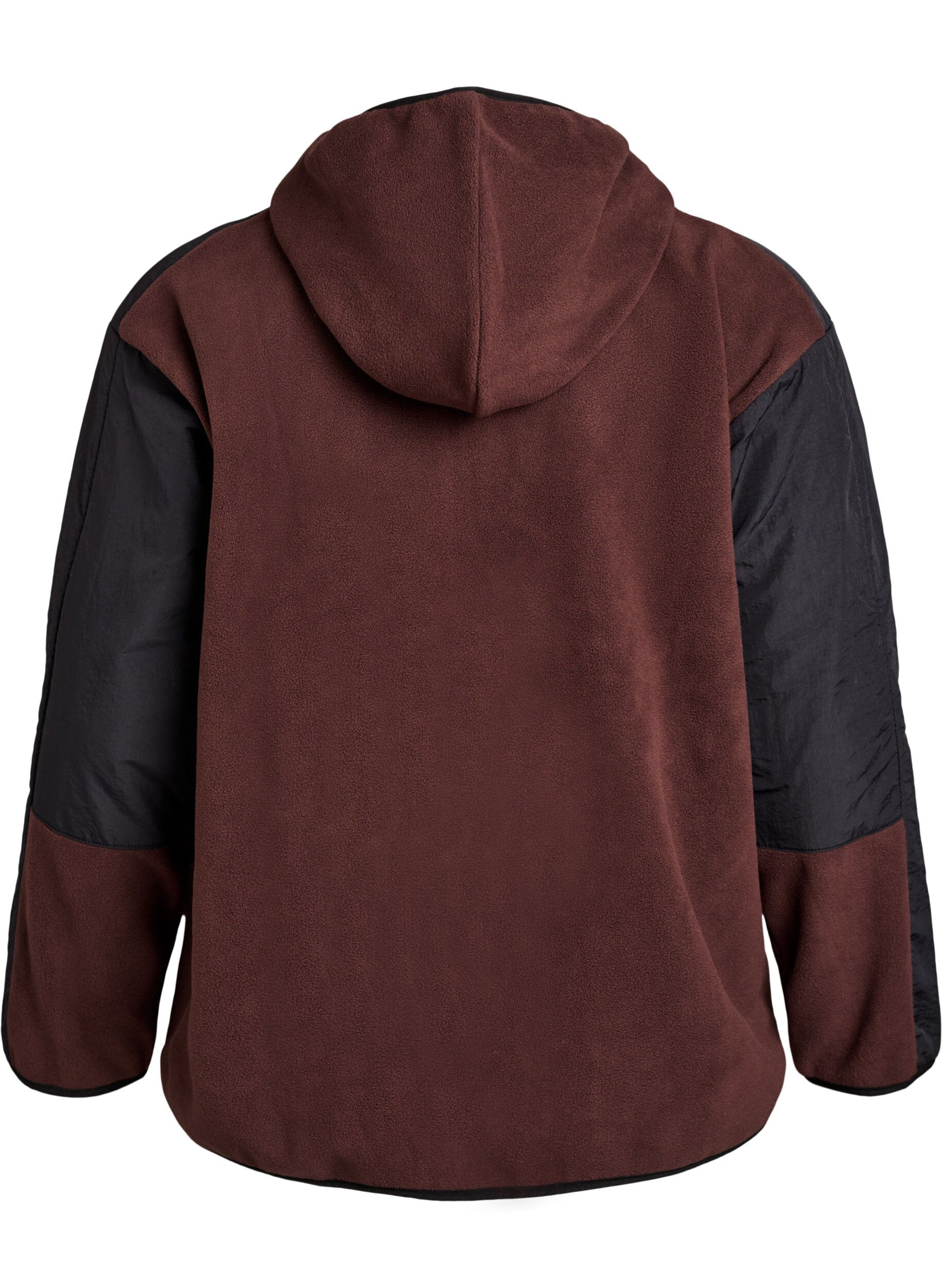 Zizzifashion Hooded fleece jacket with pockets, Brown, Packshot image number 1