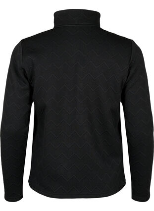 Sporty fleece jacket with pockets, Black, Packshot image number 1