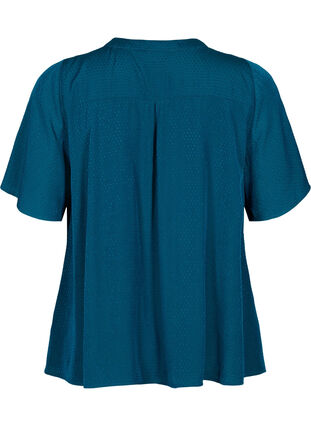 Short-sleeved shirt with dotted pattern, Deep Teal, Packshot image number 1