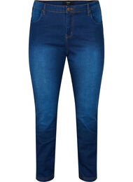 Slim fit Emily jeans with normal waist, Blue denim, Packshot