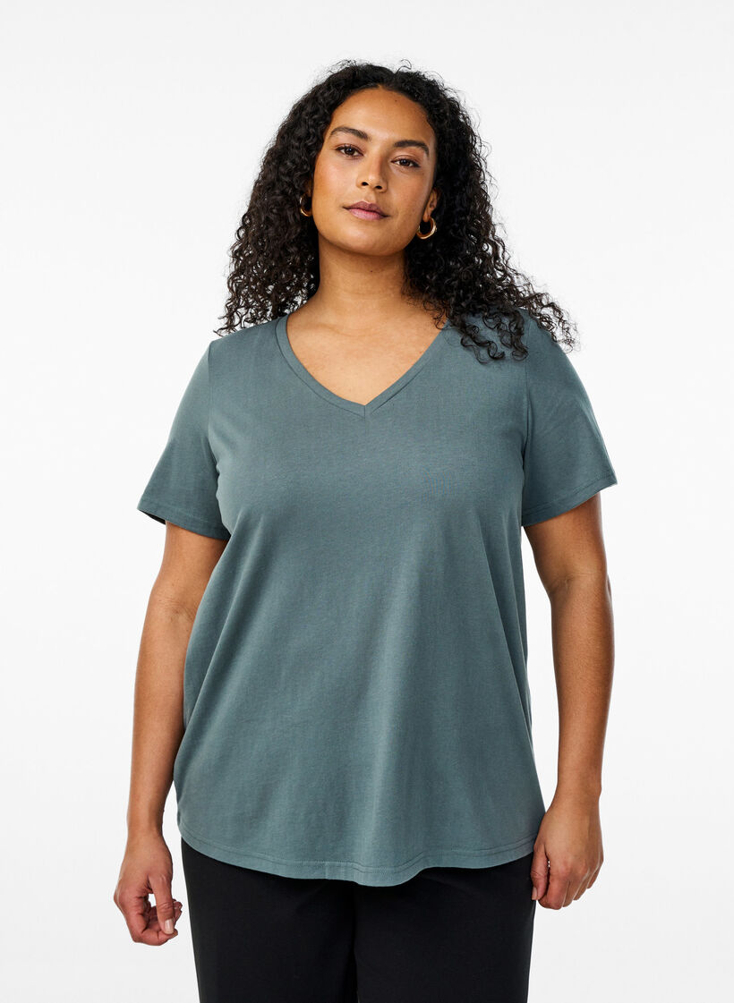 FLASH - V-neck T-shirt, Green, Model image number 0
