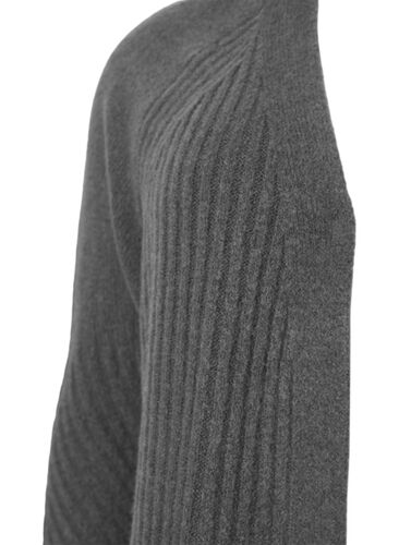 Long rib-knit cardigan, Dark Grey Melange, Packshot image number 2