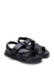 Wide fit - Leather sandal with adjustable straps, Black, Packshot image number 1