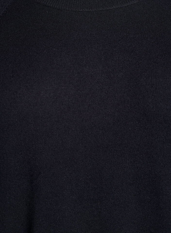 Short knitted dress with raglan sleeves, Black, Packshot image number 2