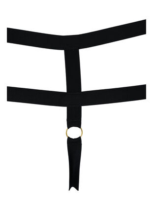 Coated thong with string, Black, Packshot image number 2