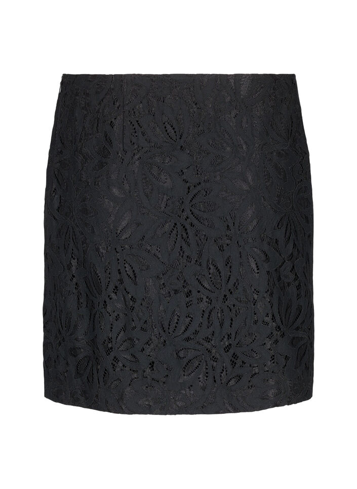 Short lace skirt, Black, Packshot image number 1