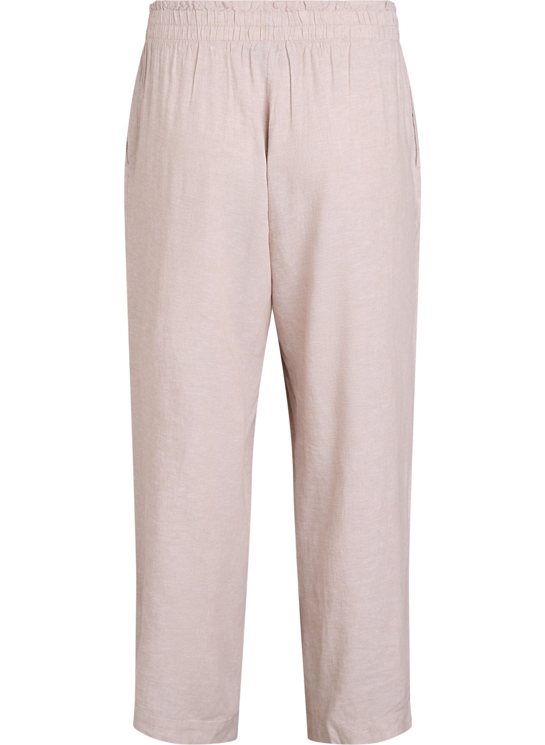 Zizzifashion Loose trousers in linen and viscose, Beige, Packshot image number 1